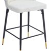 Modern Jacquard Counter Height Bar Stools (Set of 2) With Metal Footrest - White - Image 16