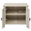 Hollow Carved 2 Door Accent Cabinet Sideboard Buffet Storage Cabinet With Adjustable Shelf For Entryway Living Room Bedroom - Natural - Image 5