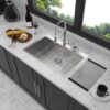 Drop In Kitchen Sink 16 Gauge Stainless Steel Single Bowl Topmount Basin - Black - Image 2