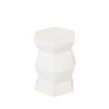 Contemporary Ceramic Drum Stool Indoor / Outdoor Side Table Glazed Accent Garden Stool - White - Image 13