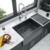 Farmhouse Sink 27" Stainless Steel Apron Front Kitchen Sink - Gunmetal Black - Image 5