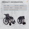 Lightweight Foldable Transport Wheelchair With Double X Force Support And Anti Backflip Device 18" Seat 300Lbs Capacity - Black / Silver - Image 3