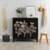 Vintage Carved Buffet Cabinet With Adjustable Shelves, Wooden Decorative Sideboard - Black - Image 7