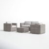 Stylish Outdoor Wicker Sofa And Chair Set With Cushions - Gray Mix - Image 4