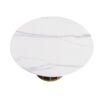 59.05" Modern Artificial Stone Round Panel Metal Iron Base Dining Table, Can Accommodate 8 People, (Not Including Chairs) - White / Black - Image 5