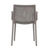 4 Piece Stackable Single Chairs With Vertical Stripe Design For All Weather - Warm Gray - Image 5