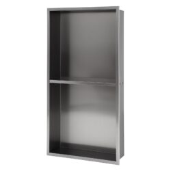 13" X 25" Stainless Steel Shower Niche Double Shelf With Corrosion Resistance - Gunmetal Black