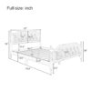 Full Size Traditional Style Solid Bed Frame With Upholstered Tufted Headboard, No Box Spring Needed - Antique Walnut - Image 2
