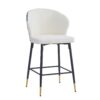 Modern Jacquard Counter Height Bar Stools (Set of 2) With Metal Footrest - White - Image 7