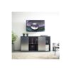 Metro - Contemporary TV Stand With 2 Shelves And Sliding Doors - Silver - Image 3
