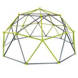 10 Sided Climbing Frame For Outdoor Playground With Colorful Climbing Stones 10Ft Metal Structure - Black / Green