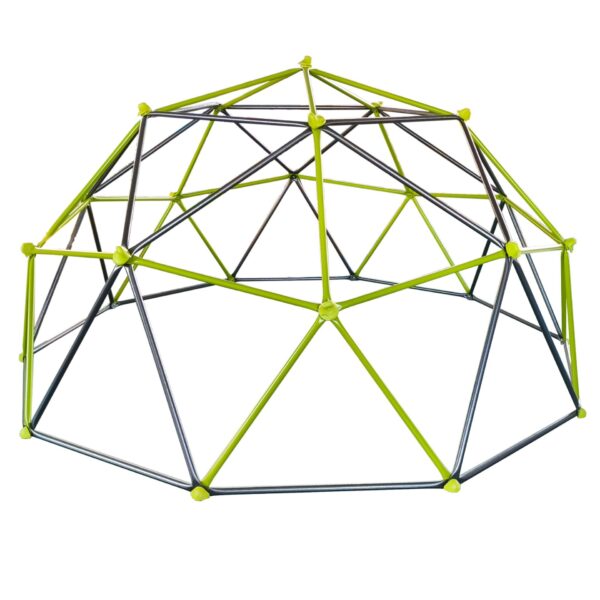 10 Sided Climbing Frame For Outdoor Playground With Colorful Climbing Stones 10Ft Metal Structure - Black / Green
