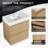 Modern Bathroom Vanity With Single Sink And Double Drawer, Freestanding Engineered Wood Cabinet - Oak - Image 11