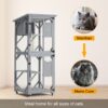 Large Cat House Outdoor Catio Cat Enclosures On Wheels, Kitty House With Upgraded Resting Box Waterproof Roof - Gray - Image 4