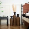 3 Piece Set Of Decorative Floor Vases, Classic And Neat Floor Vases With High Independent Flower Racks, Artificial Vine Vases, Home Decoration Flower Racks - Beige / Black - Image 16