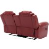 3 Pieces Recliner Sofa Sets Home Theater Seating Manual Recliner Chair With Center Console And Led Light Strip For Living Room - Wind Red - Image 22