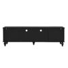 Modern TV Stand For TVs Up To 80", Entertainment Center With Open Compartment, TV Storage Cabinet With 2 Drawers, 2 Cabinets And 5 Solid Legs For Living Room - Black - Image 9