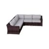 Luxurious Outdoor Resin Wicker Seating Set With Cushions - Brown Mix / Gray - Image 2