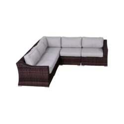 Luxurious Outdoor Resin Wicker Seating Set With Cushions - Brown Mix / Gray