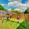 Xns081 Interesting Swingset With Plastic Safe Swing Set 440Lbs For Outdoor Playground For Age 3+ With Face To Face Without Tee - Lime Green - Image 2