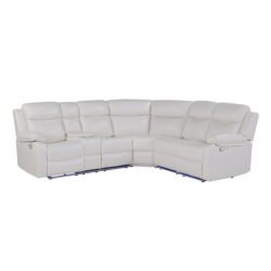 Left Arm Facing Sectional Sofa With Recline And Storage - White
