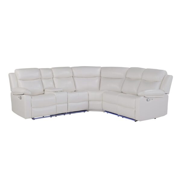 Left Arm Facing Sectional Sofa With Recline And Storage - White