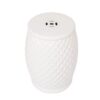 Glazed Ceramic Drum Stool Indoor / Outdoor Side Table Ceramic - White - Image 8