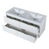 Modern Floating Bathroom Vanity With Dual Resin Sink, Soft Close Drawers - White - Image 25