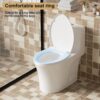 Elegant One Piece Toilet With Tornado Dual Flush, Siphonic S Trap 12", Soft Close Seat, Dual Flush, Ada Height, Glossy - Gloss White - Image 10