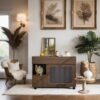 Furniture Style Multi Use Cat Litter Box House With Storage - Walnut - Image 12