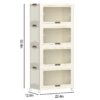 4 Tier Plastic Storage Bins With Lids, 230Qt Capacity, Stackable And Collapsible With Wheels - Cream White - Image 3