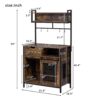 Furniture Style 2 In 1 Pet Friendly Dog Crate Composite Desk Hutch - Rustic Brown - Image 8