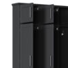 Farmhouse Hall Tree With 4 Hidden Hanging Hooks, Versatile Seating Bench With 8 Doors, Entryway Shoe Cabinet With Open Compartments For Living Room - Black - Image 12