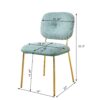 Modern Dining Chairs (Set of 2) Upholstered Accent Chairs With Metal Legs Space Saving Contemporary Seating - Green - Image 3