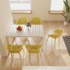 2 Piece Durable Single Chair With Mesh Hollow Out Design -Yellowish Brown - Image 2