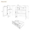 Modern Sideboard Buffet Cabinet Marble Sticker Tabletop And Amber-Yellow Tempered Glass Doors With Gold Metal Legs & Handles - White - Image 3