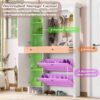 Hall Tree With Integrated Shoe Cabinet And Mirrored Cabinet Door, Coat Hanger, Entryway Bench, 4 In 1 Design, 2 Flip Drawers, 4 Hooks And 2 Cabinets For Entrance, Living Room - White - Image 7