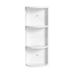 Bathroom Wall Mounted Storage Rack With Float Mounting Design, Durable Plywood - Glossy White