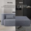 2 In 1 Convertible Sofa Bed, Full Size Folding Loveseat Couch With Soft Teddy Fabric, Floor Sofa Mattress With 2 Pillows, Space Saving Futon For Small Living Room, Dorm - Gray - Image 8