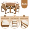 5 Piece Outdoor Patio Dining Set With 4 Armchairs And Table - Beige - Image 6