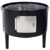 Heavy Duty Round Bbq Grill 17" Steel Charcoal Smoker For Outdoor Cooking - Black - Image 5