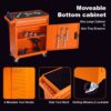 Tool Chest, 5 Drawer Rolling Tool Storage Cabinet With Detachable Top Tool Box, Liner, Universal Lockable Wheels - Orange - Image 4