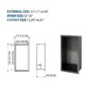 13" X 7" Stainless Steel Shower Niche With Seamless Waterproof Design - Gunmetal Black - Image 3
