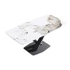 Modern Artificial Stone Pandora White Curved Metal Leg Dining Table, Can Accommodate 6-8 People - Antique White - Image 11