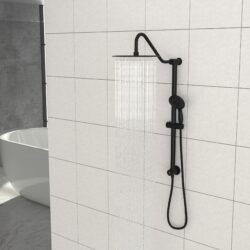 Shower System With 5 Function Rain Hand Shower And Slide Bar Combo - Matte Black