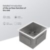 14" Undermount Stainless Steel Kitchen Sink 16 Gauge 9" Deep Single Bowl - Brushed Nickel - Image 7