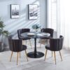 Modern Dining Chair (Set of 2) With Iron Tube Wood Color Legs, Shorthair Cushions And Comfortable Backrest, Suitable For Dining Room, Living Room, Cafe, Simple Structure - Gray - Image 7