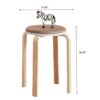 Stackable Stools (Set of 4), Round Backless Chairs For Dining Room, Kitchen, Classroom - Coffee - Image 3