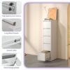 Steelcraft Pro 5 Drawer Metal Vertical File Cabinet With Lock In For A4 Legal / Letter Size - Brushed Nickel - Image 7