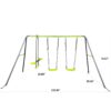 Xns081 Interesting Swingset With Plastic Safe Swing Set 440Lbs For Outdoor Playground For Age 3+ With Face To Face Without Tee - Lime Green - Image 3